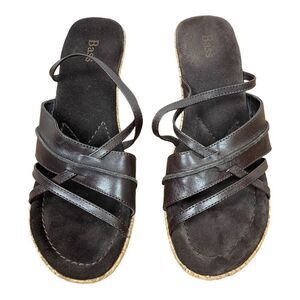 G.H. Bass Chianti Brown Leather Cork Wedge Sandals Women’s Size 9 Comfort